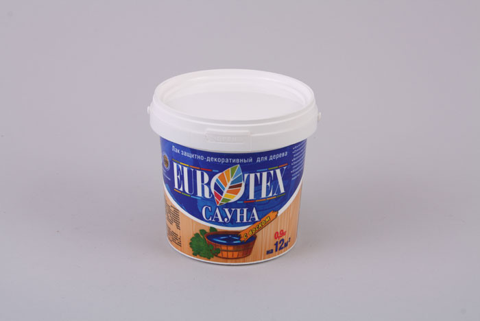Лак защитно-декоративный для дерева "Евротекс САУНА" 0,9 кг