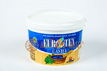 Лак защитно-декоративный для дерева "Евротекс САУНА" 2,5кг