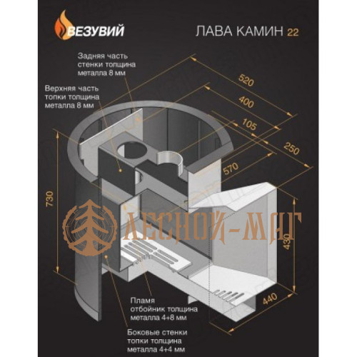 Банная печь ВЕЗУВИЙ Лава 22 (220)